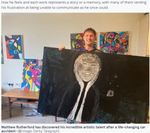 英ダービーシャー州在住の男性は2010年、交通事故の影響で失語症に。自身の気持ちを表現するために絵を描き始めたところ才能が開花し、アートギャラリーに作品が展示されるまでになった（『The Mirror　「Man hailed as ‘new Picasso’ discovered incredible talent after traumatic crash」（Image: Derby Telegraph）』より）