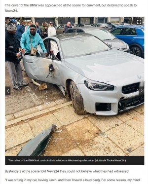 【海外発！Breaking News】若者が運転する新車のBMW、コントロールを失いBMWディーラー駐車場に着地（南ア）＜動画あり＞